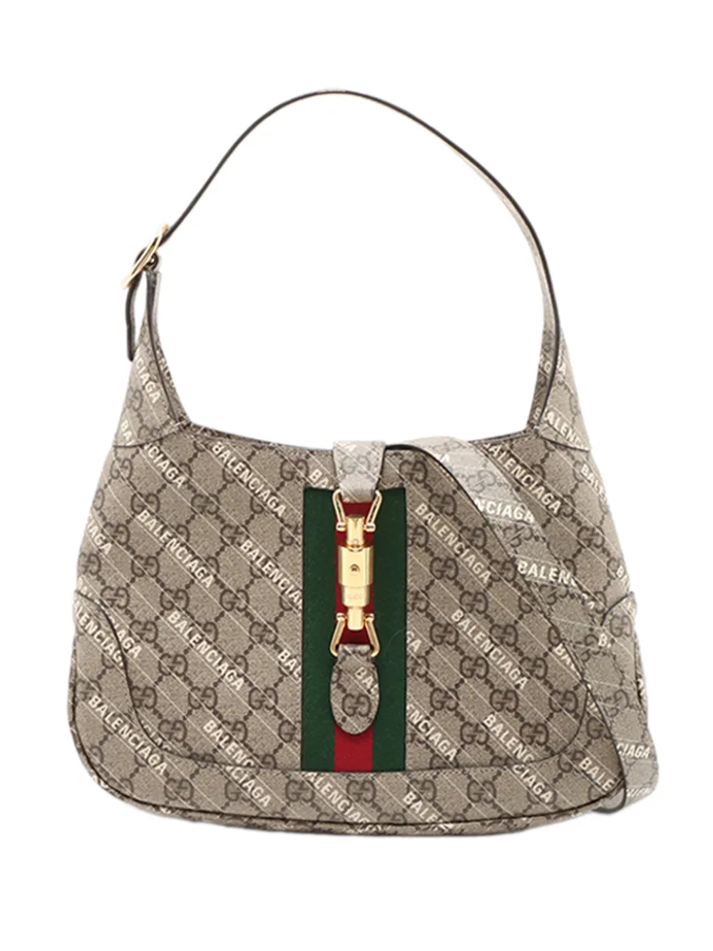 Gucci Pre-Owned 2016-2026 Balenciaga The Hacker Project Small GG Supreme Web Jackie 1961 crossbody bag - Nude