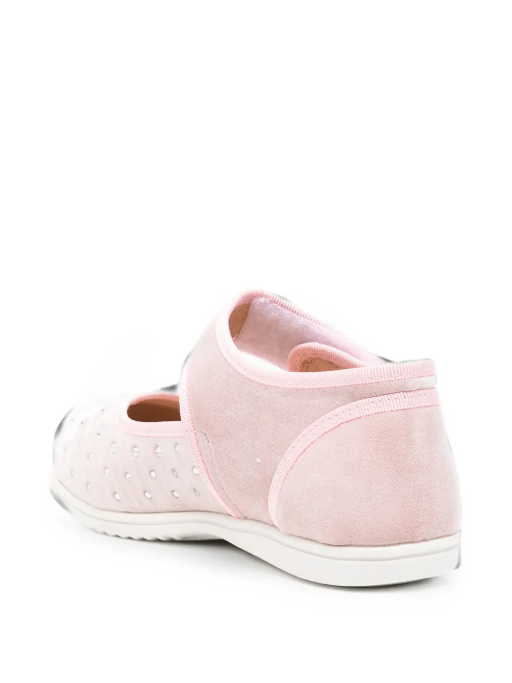 Monnalisa crystal-embellished touch-strap ballet flats Roze