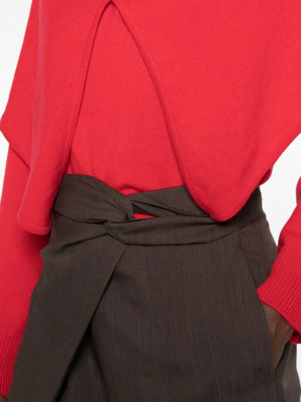 Róhe Wrap-style Twist-detail Trousers in Brown, view 5