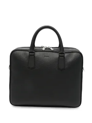 Prada Saffiano Leather Briefcase | Black | FARFETCH IN