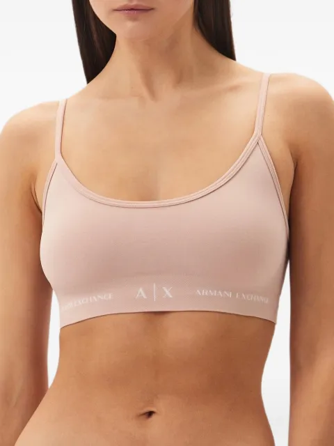 Armani Exchange logo-tape scoop-neck bra