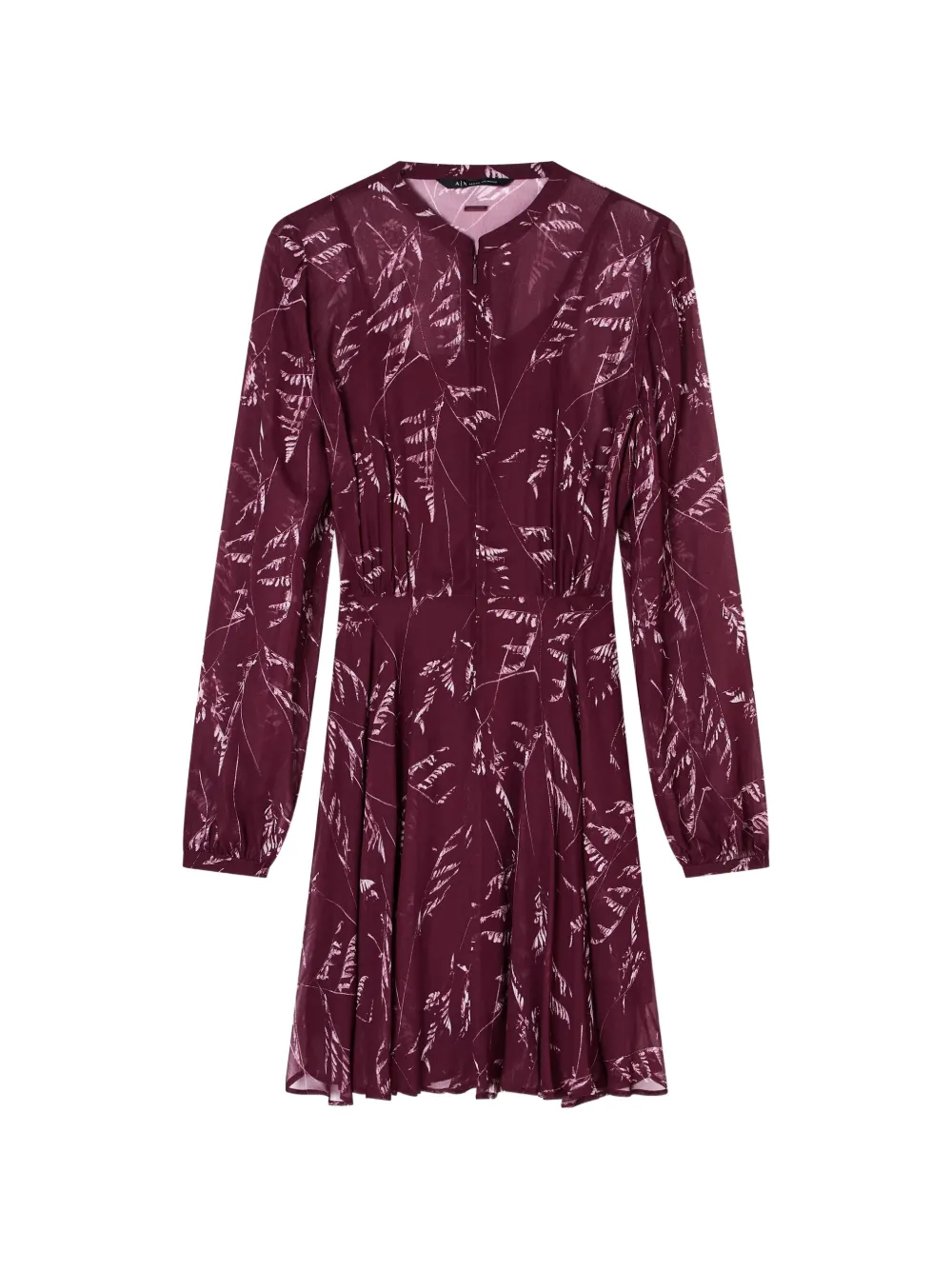 Armani Exchange robe courte fleurie à manches longues - Rouge