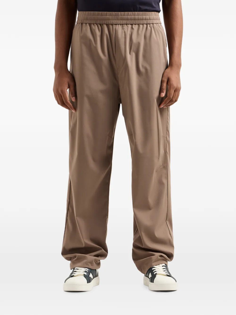 Armani Exchange Broek met elastische tailleband Bruin