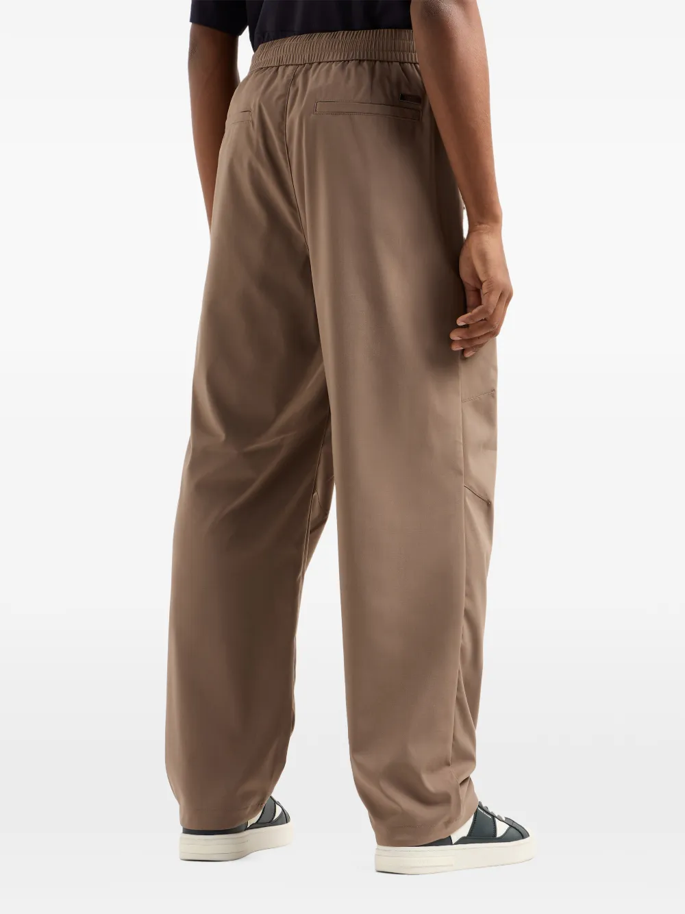 Armani Exchange Broek met elastische tailleband Bruin