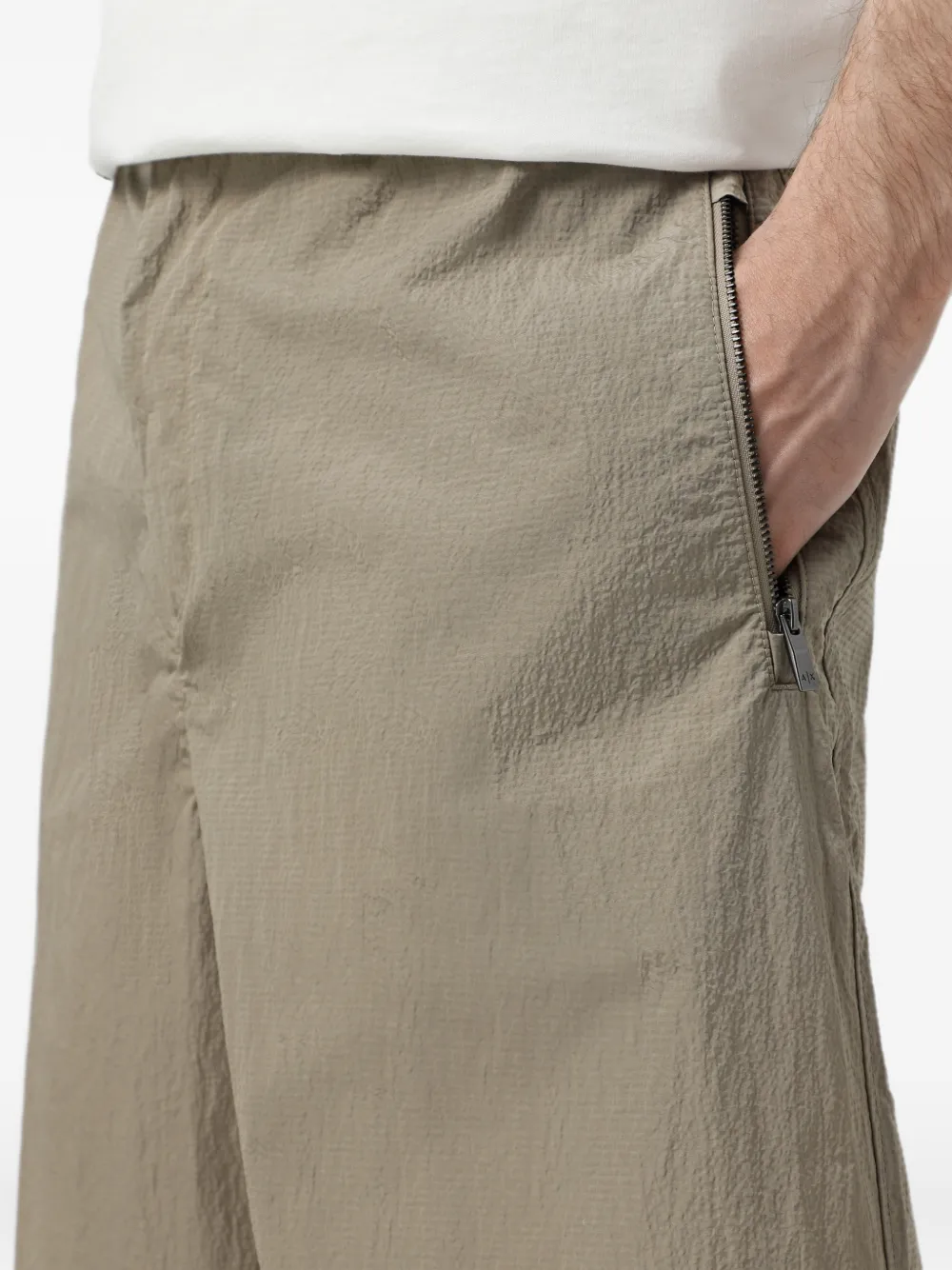 Armani Exchange Shorts met gekreukte afwerking Groen