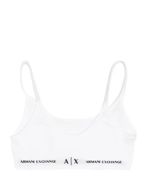 Armani Exchange logo-tape scoop-neck bras