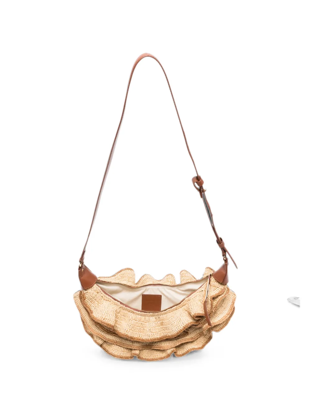 ZIMMERMANN Goldentime schoudertas met ruches Beige