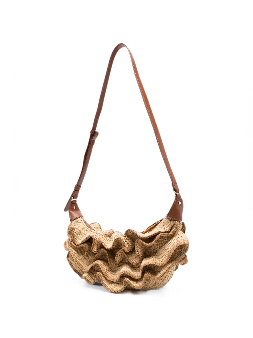 ZIMMERMANN Goldentime schoudertas met ruches Beige