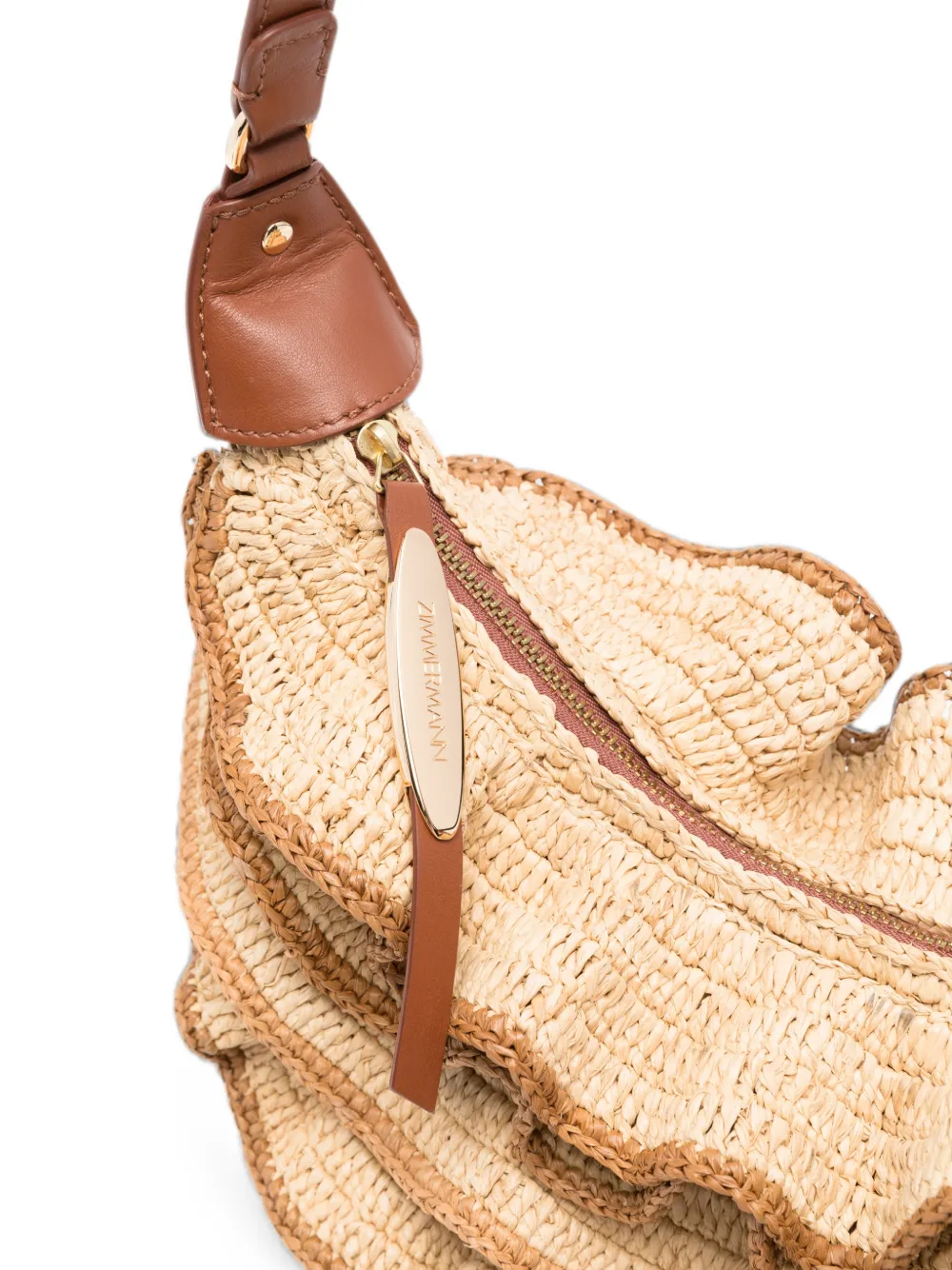 ZIMMERMANN Goldentime Ruffle Shoulder Bag in Neutrals, view 4