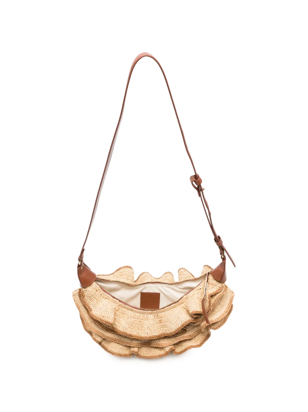 ZIMMERMANN Goldentime Ruffle Shoulder Bag in Neutrals, view 5