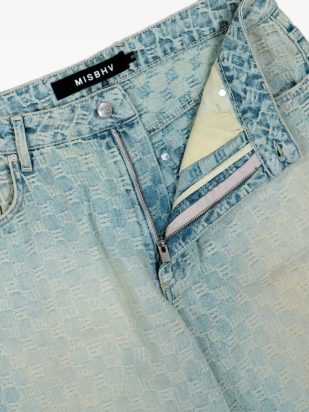 MISBHV Jeans met monogram-print Blauw