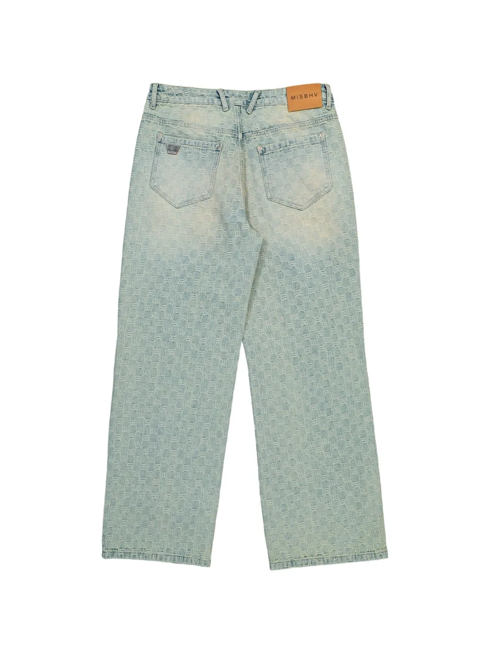 MISBHV Jeans met monogram-print Blauw