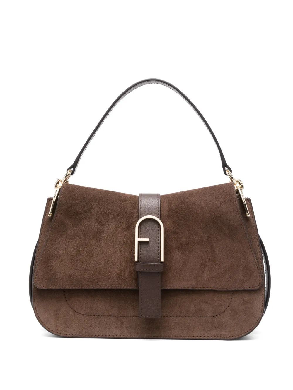 Furla suede shoulder bag - Braun