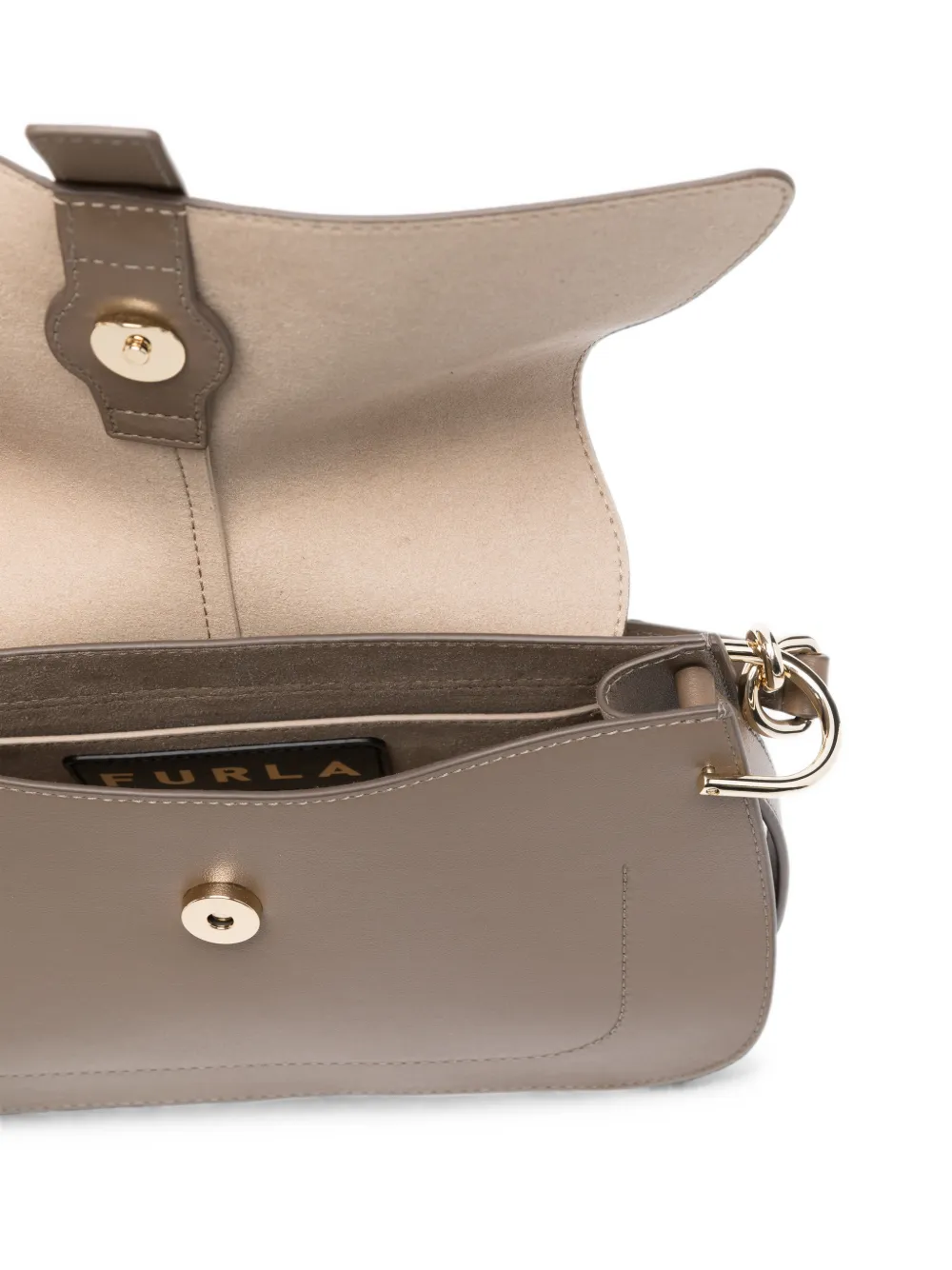 Furla Schoudertas met gespdetail Beige