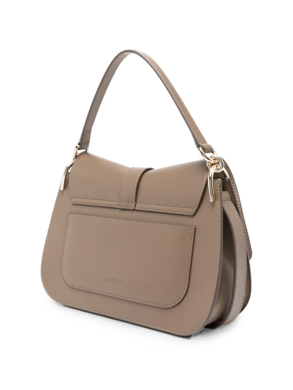 Furla Schoudertas met gespdetail Beige