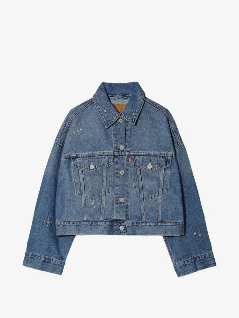 Levi's crystal-embellished cropped denim jacket