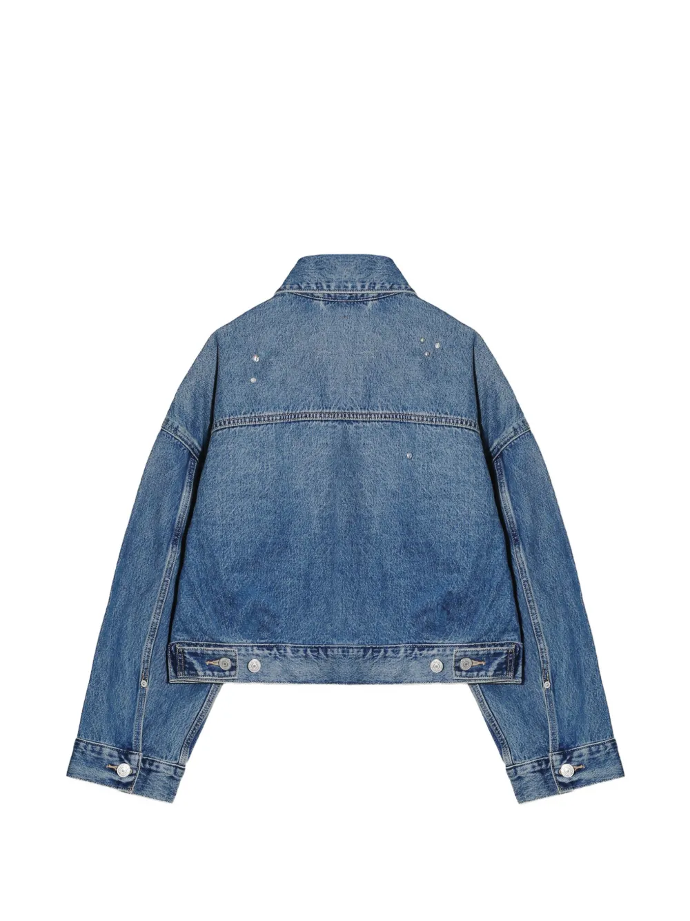 Levi's Cropped denim jack met kristallen Blauw