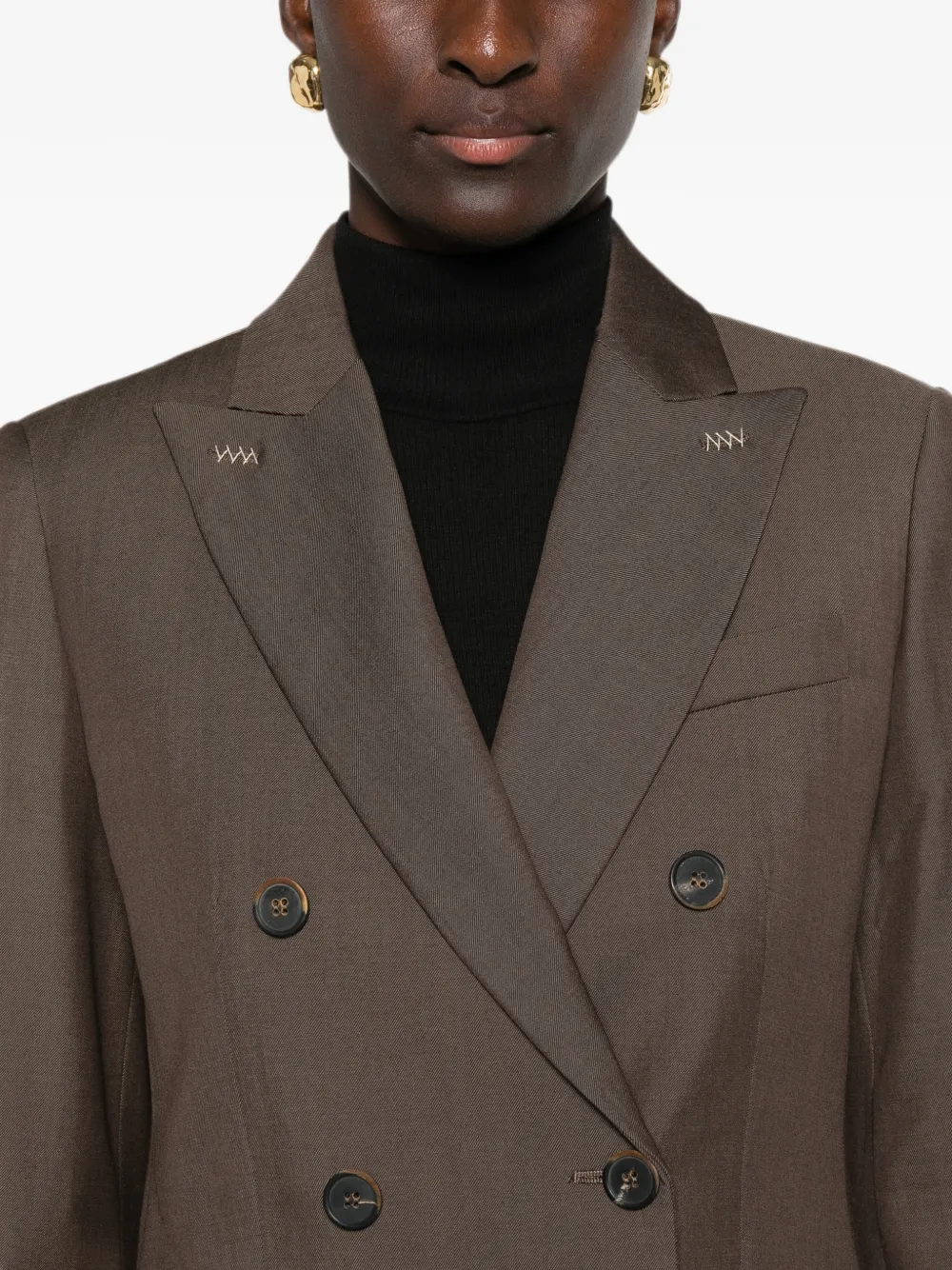 Max Mara Blazer met dubbele rij knopen Bruin