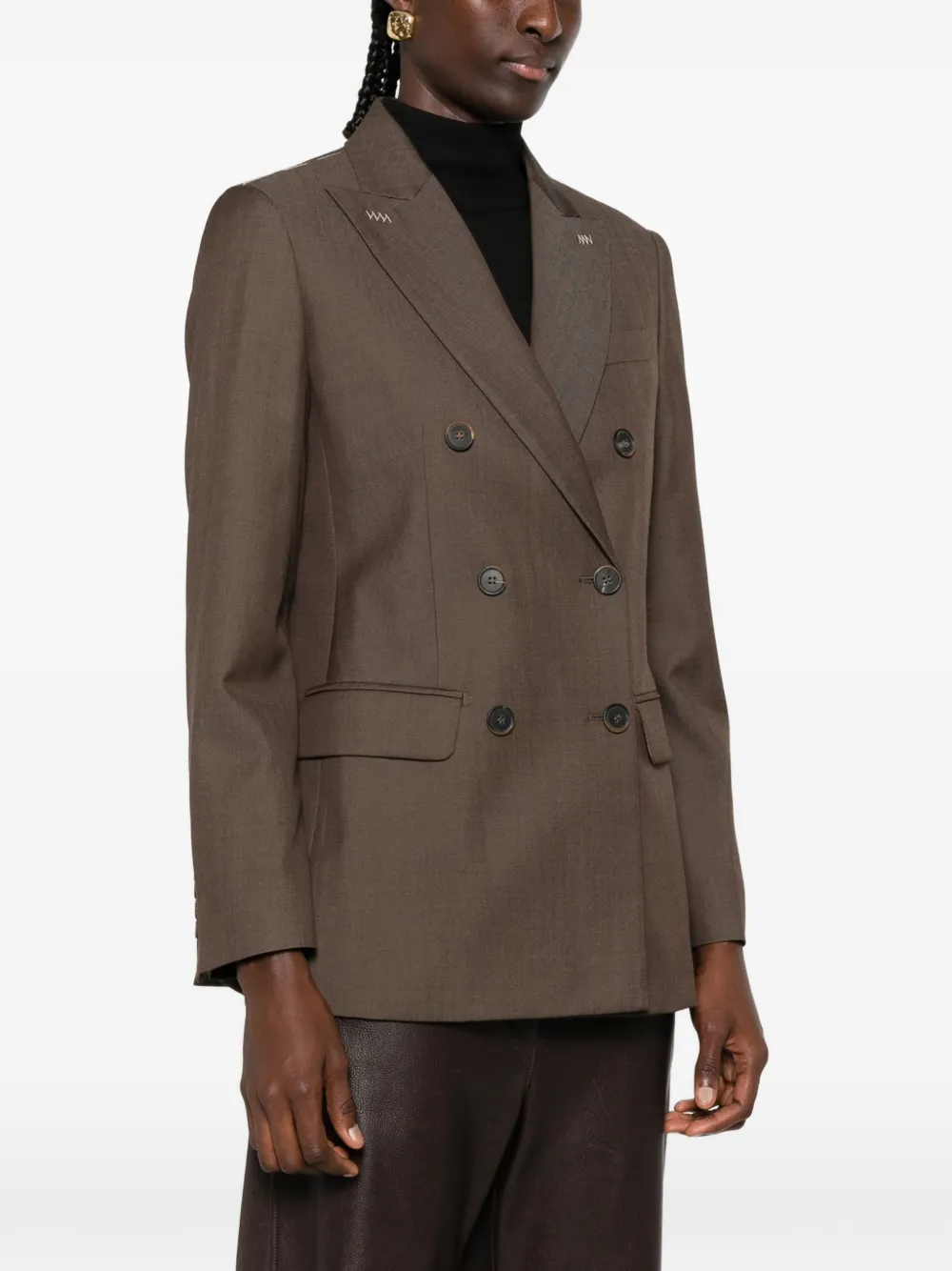 Max Mara Blazer met dubbele rij knopen Bruin
