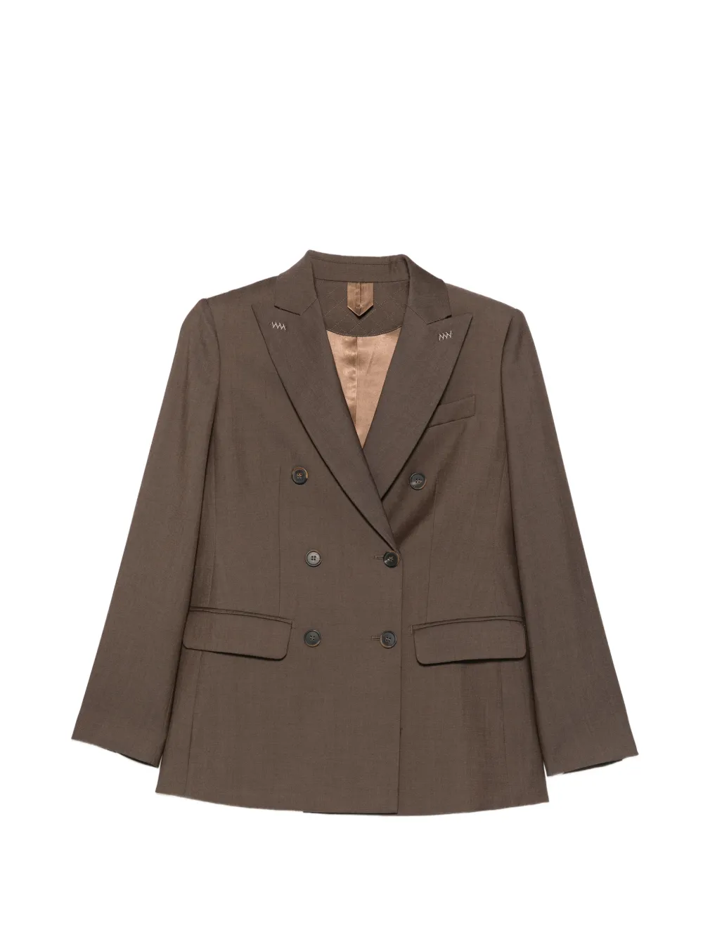 Max Mara double-breasted peak-lapel blazer - Braun