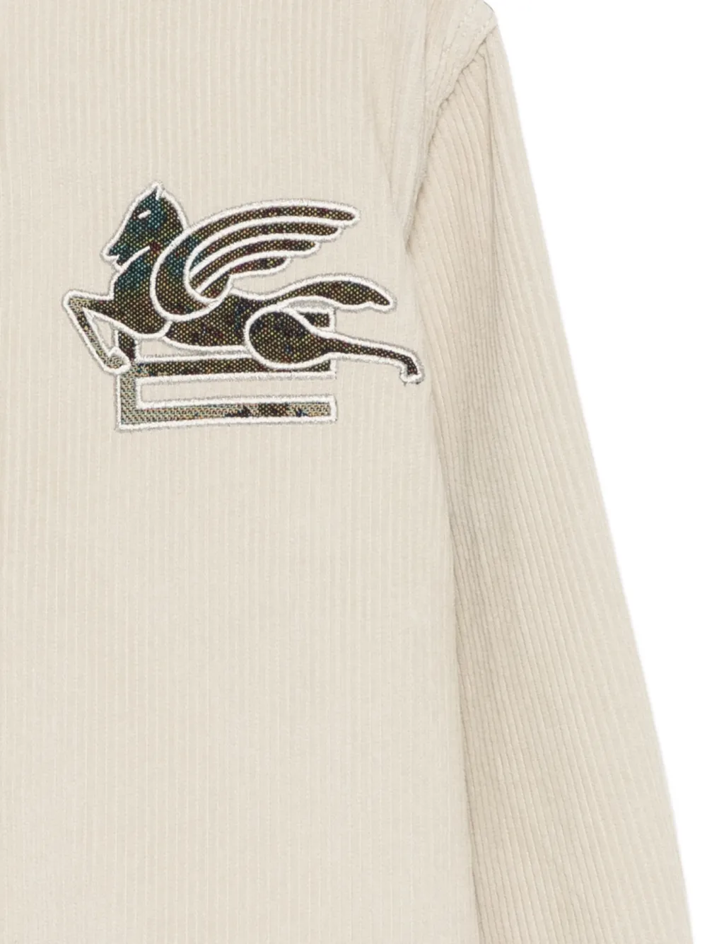 ETRO KIDS Pegaso ribfluwelen shirt Beige