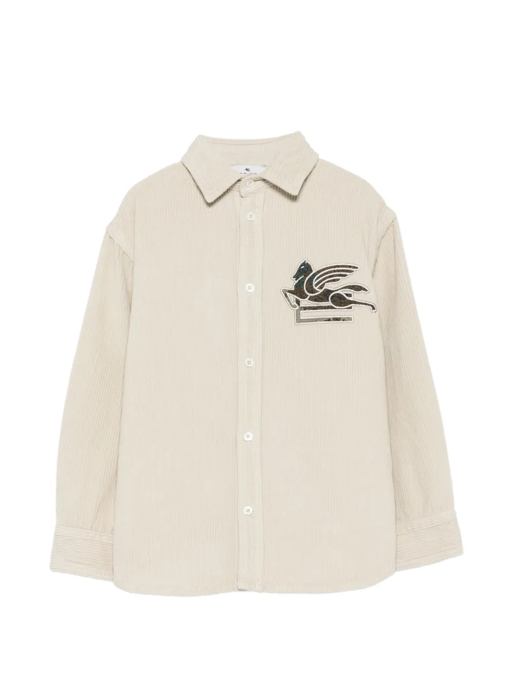 ETRO KIDS Pegaso corduroy shirt - Toni neutri