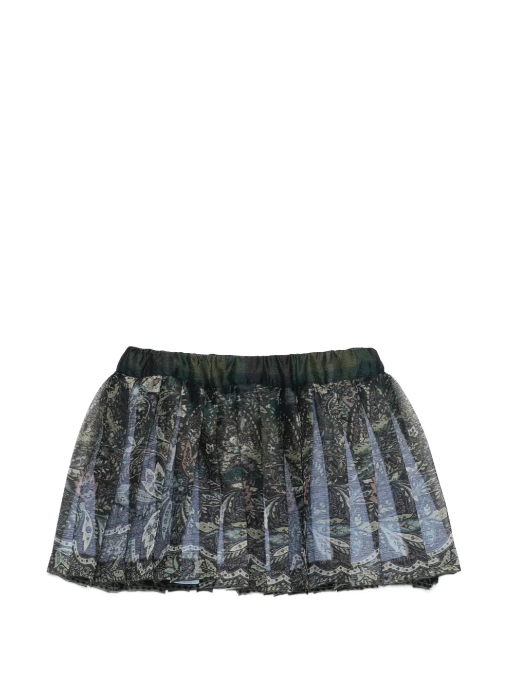ETRO KIDS Plooirok met paisley-print Groen