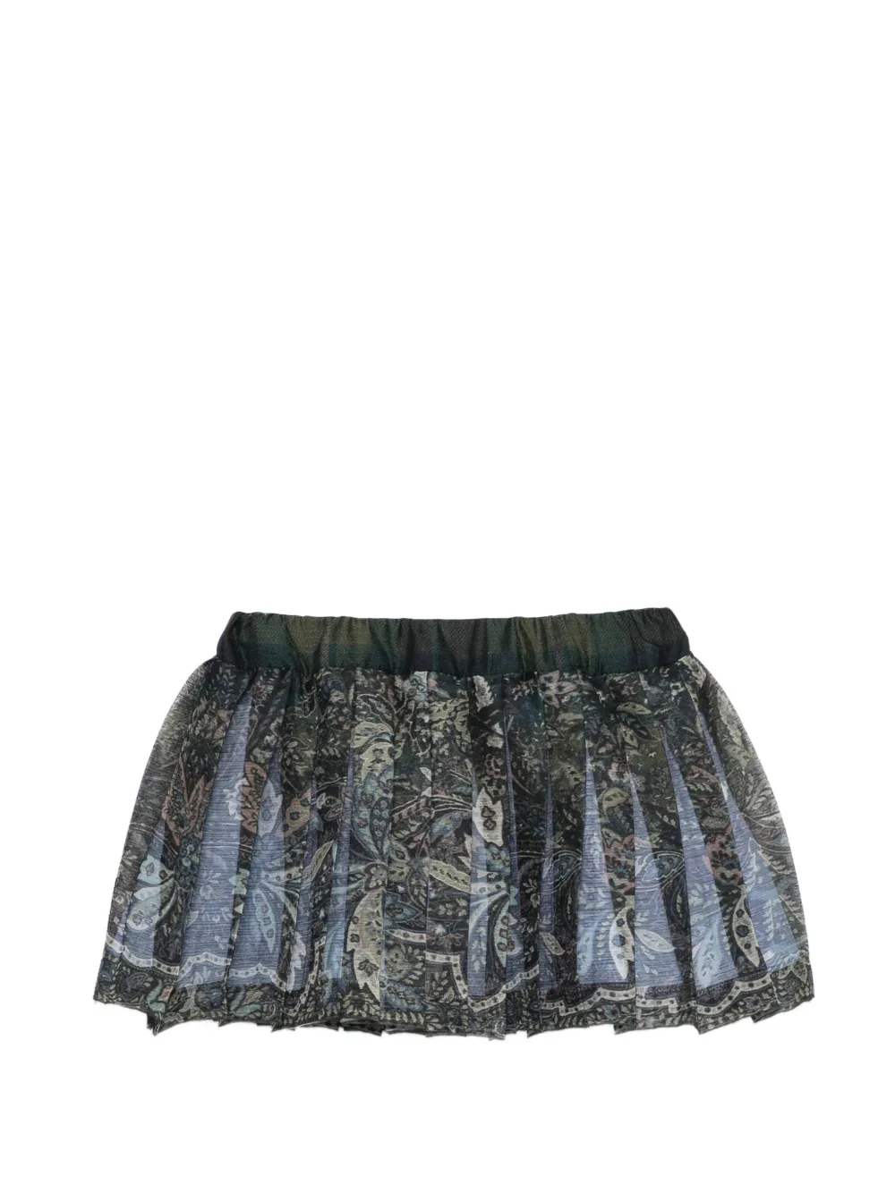 ETRO KIDS paisley-print pleated skirt - Verde