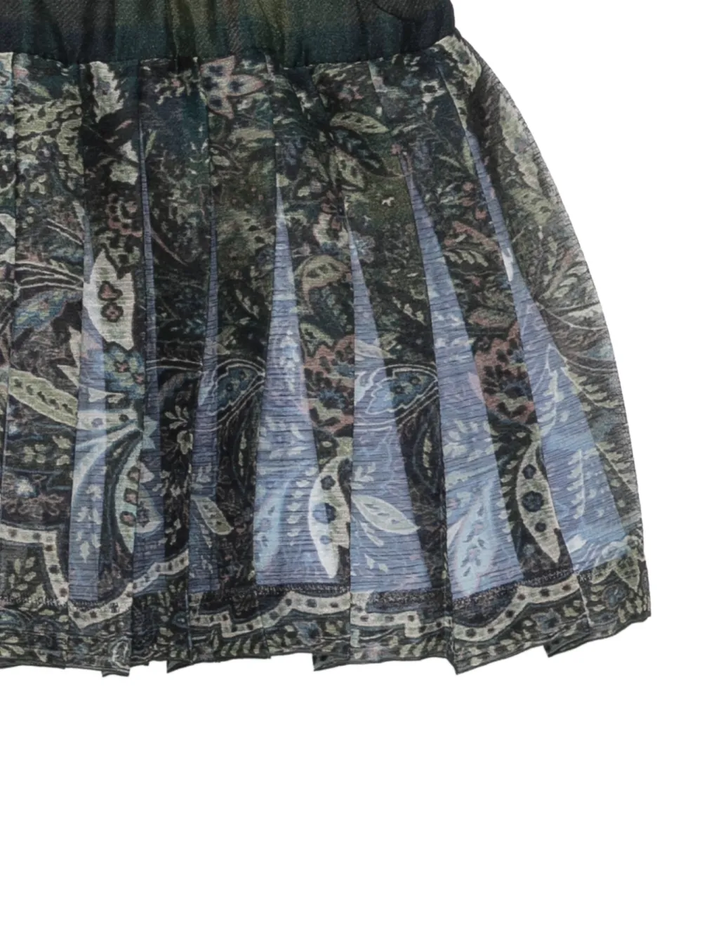 ETRO KIDS Plooirok met paisley-print Groen