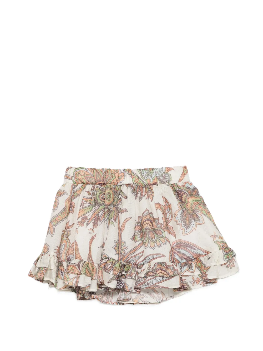 ETRO KIDS paisley-print ruffled skirt - Toni neutri