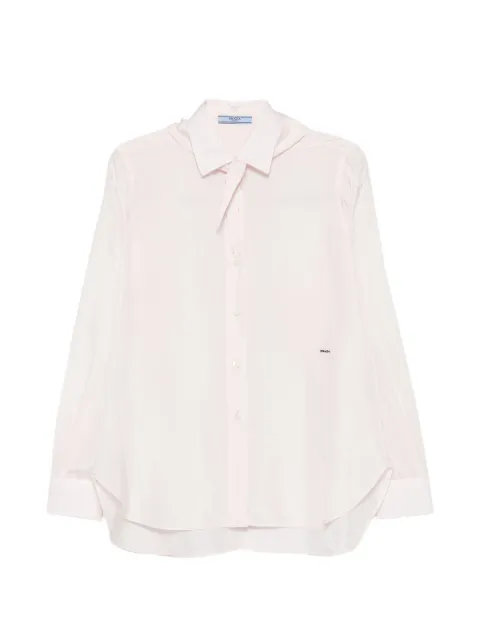 Prada Camicia con logo ricamato