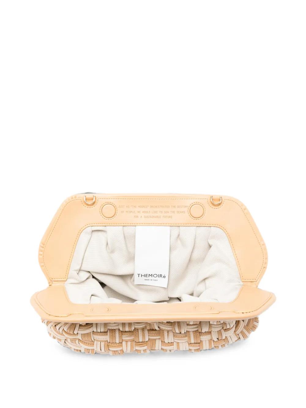Themoirè Bios geweven clutch Beige