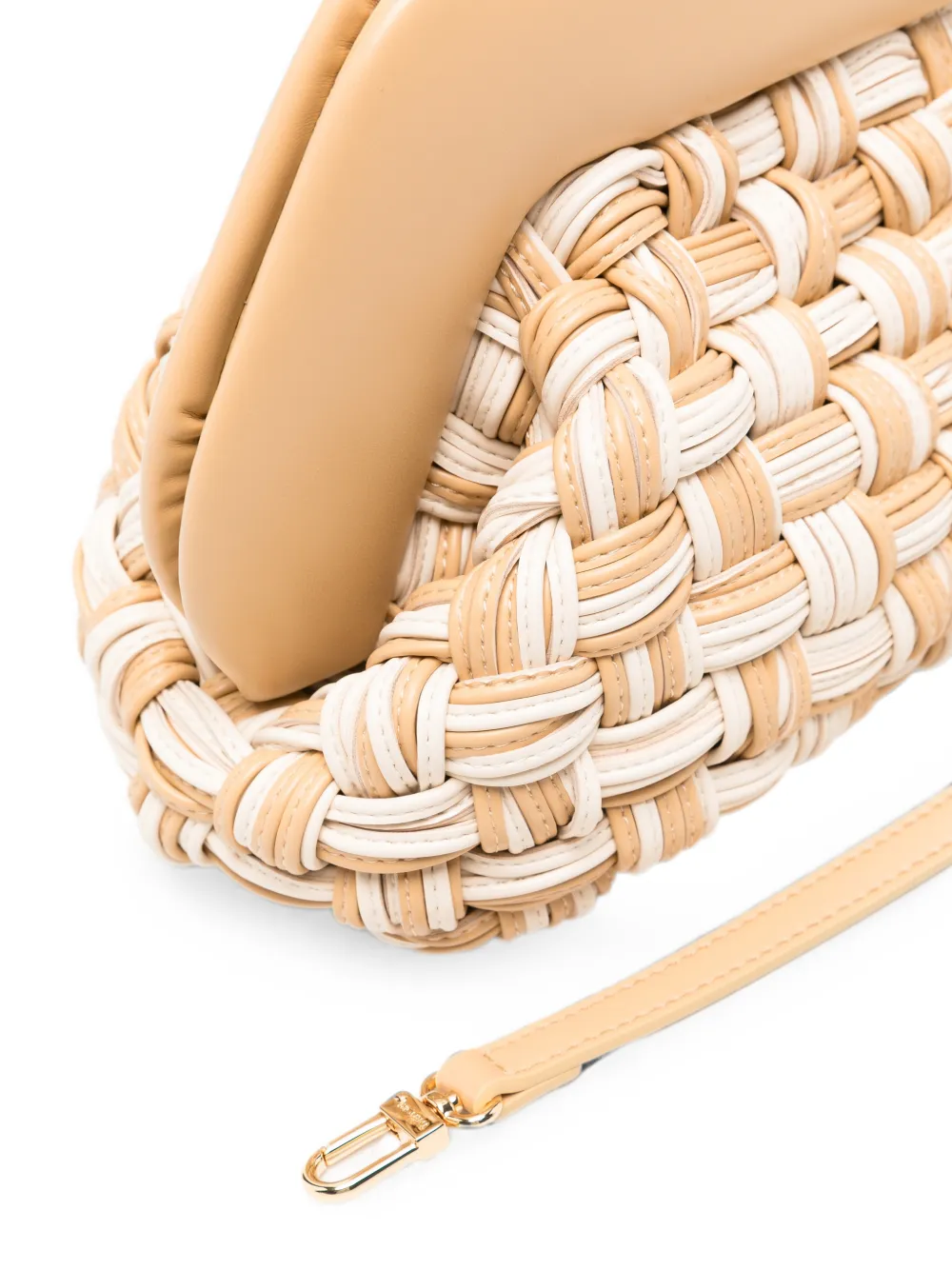 Themoirè Bios geweven clutch Beige