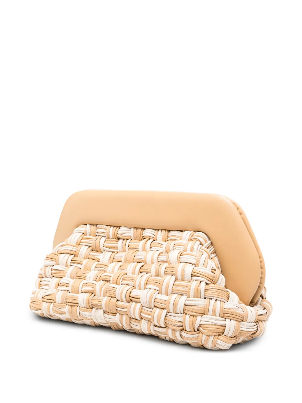 Themoirè Bios geweven clutch Beige