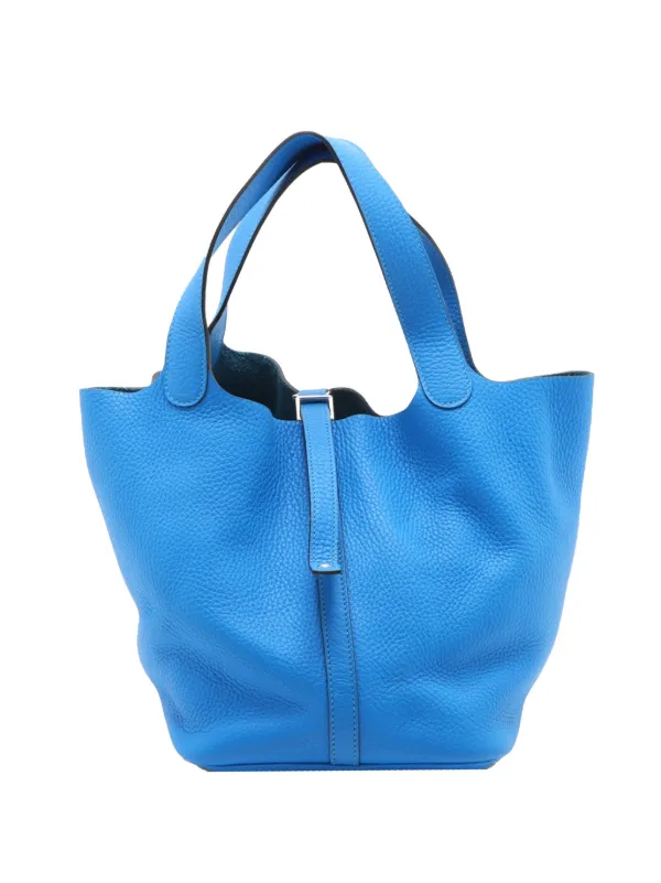 Hermès Pre-owned 2012 Clemence Picotin Lock 22 Handbag in Blue