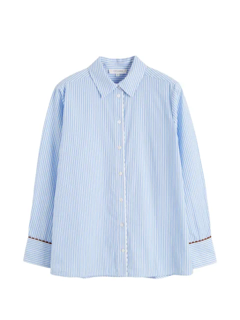 Chinti & Parker camisa a rayas con ribete festoneado