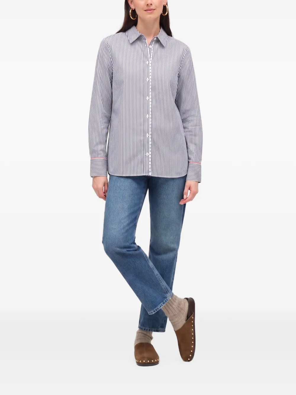 Chinti & Parker Gestreept blouse Wit