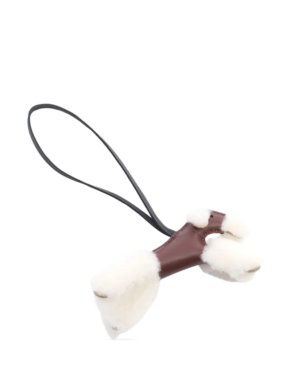 Hermès Pre-Owned 2026 Milo Lambskin and Wool Budy Bag Charm key chain - Marrone