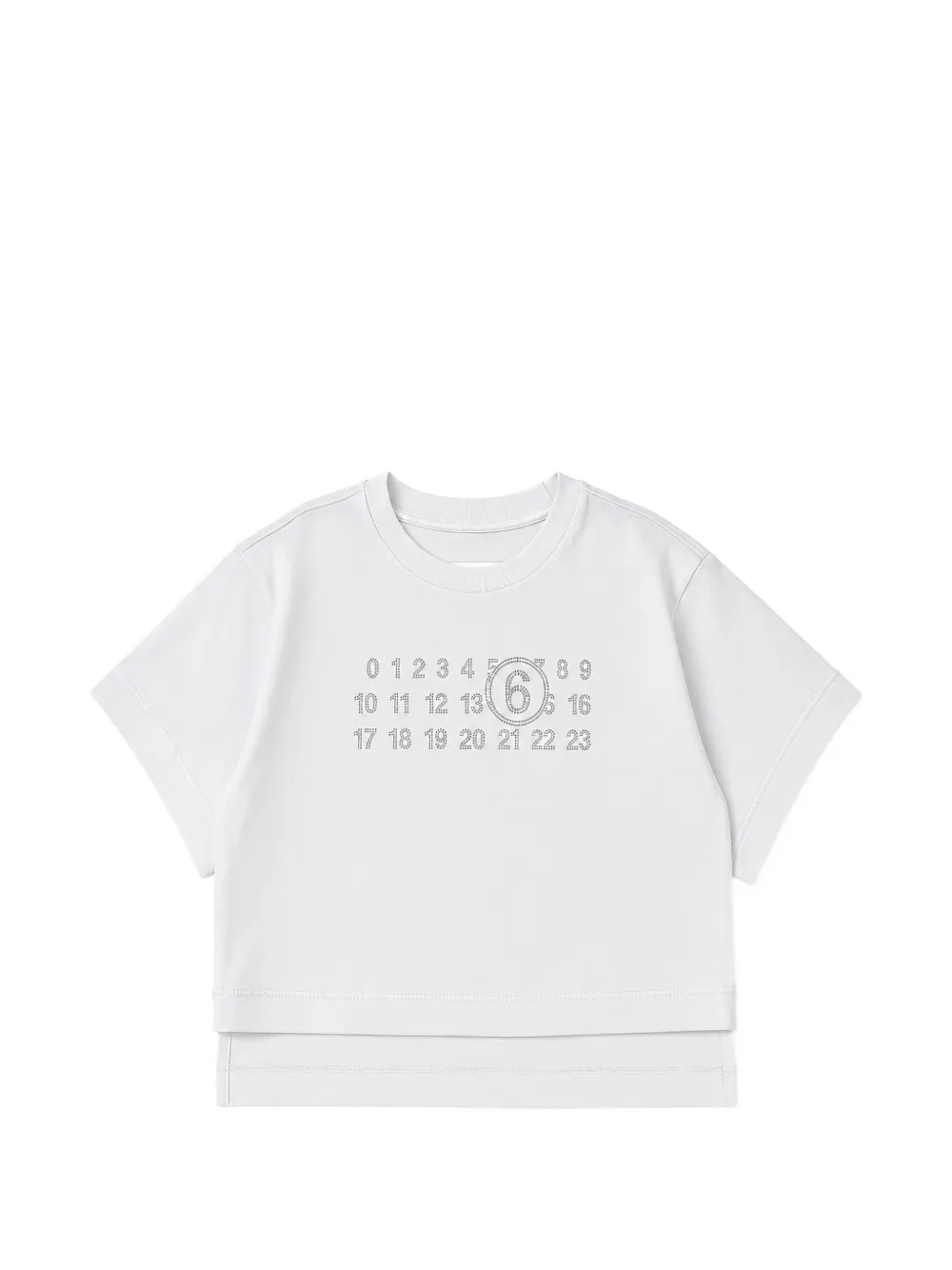 MM6 Maison Margiela Kids rhinestone-embellished T-shirt - Bianco