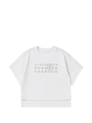 MM6 Maison Margiela Kids logo-print T-shirt | White | FARFETCH ID
