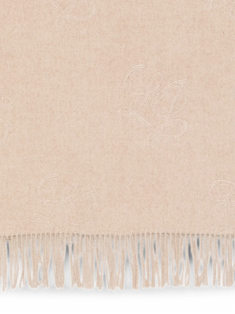 LIU JO Sjaal met logo-reliëf en franje Beige