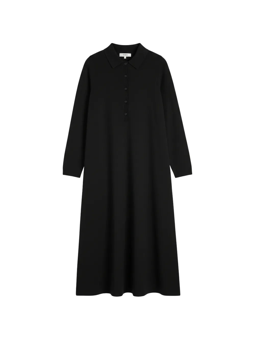 Chinti & Parker Basics A-line Polo-neck Maxi Dress In Black