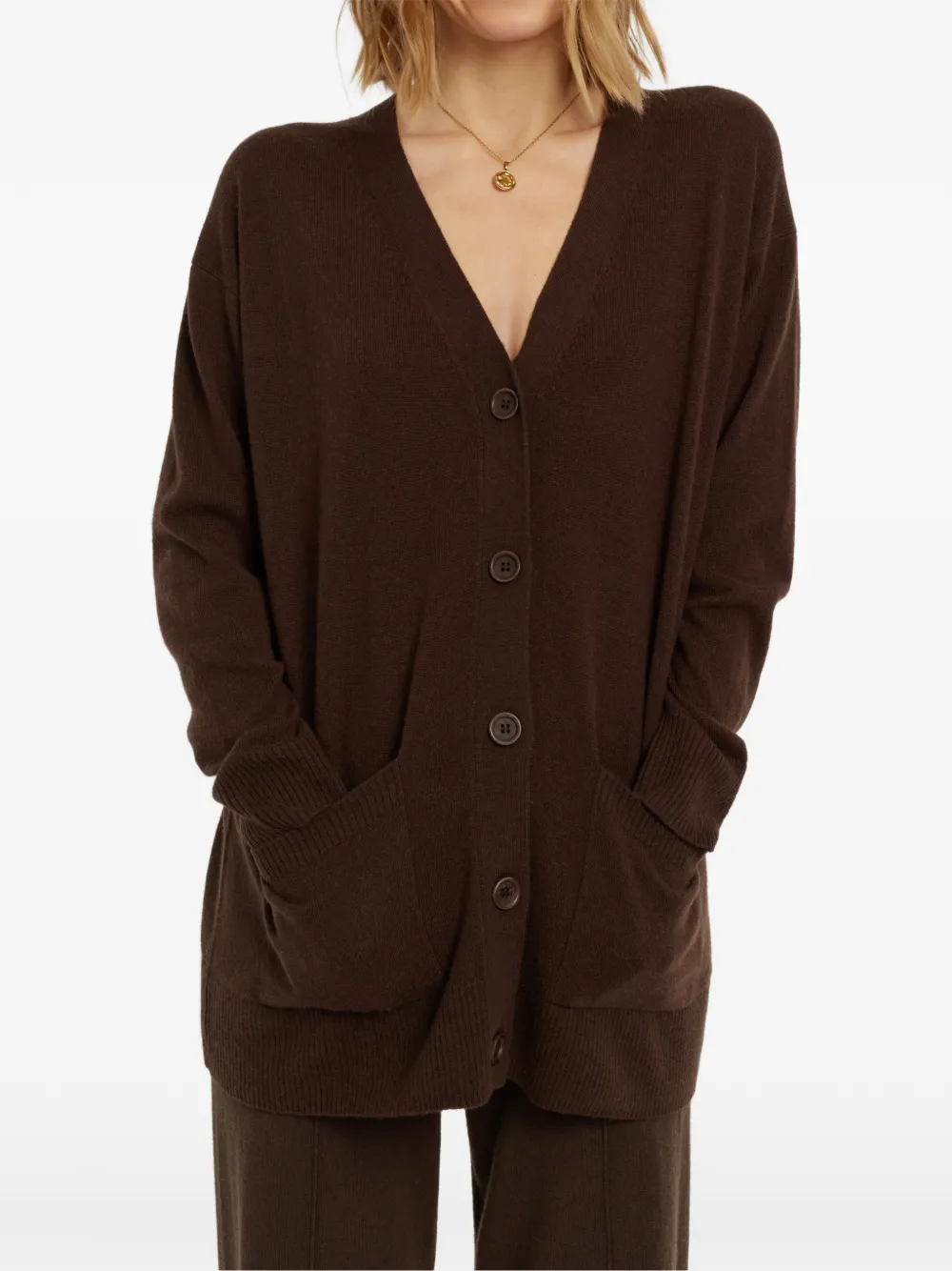 Chinti & Parker Vest met V-hals en knoopsluiting Bruin