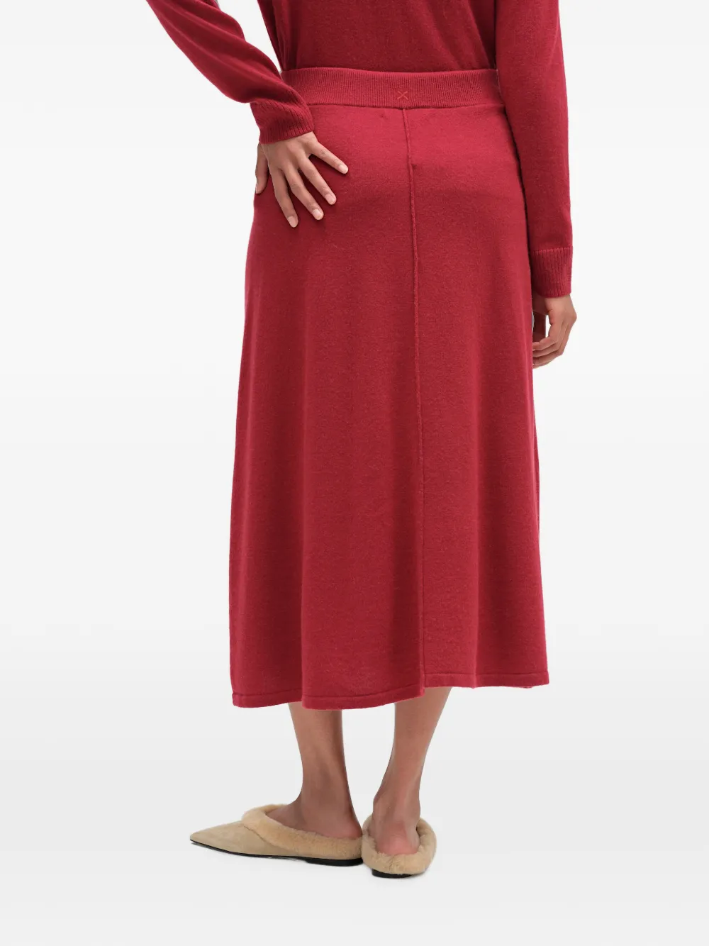 Chinti & Parker Ribgebreide rok Rood