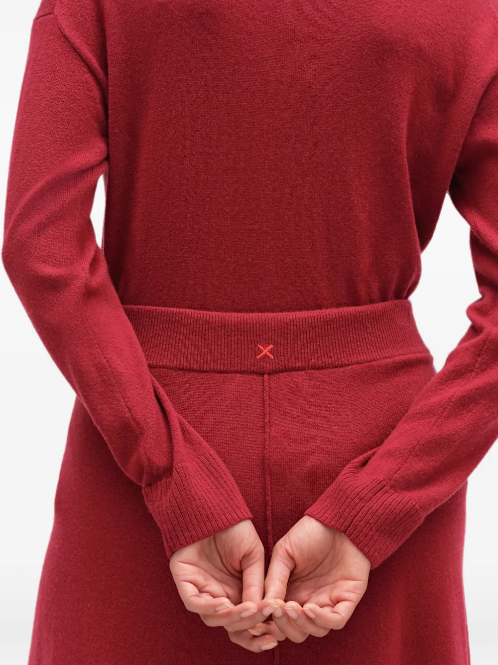 Chinti & Parker Ribgebreide rok Rood