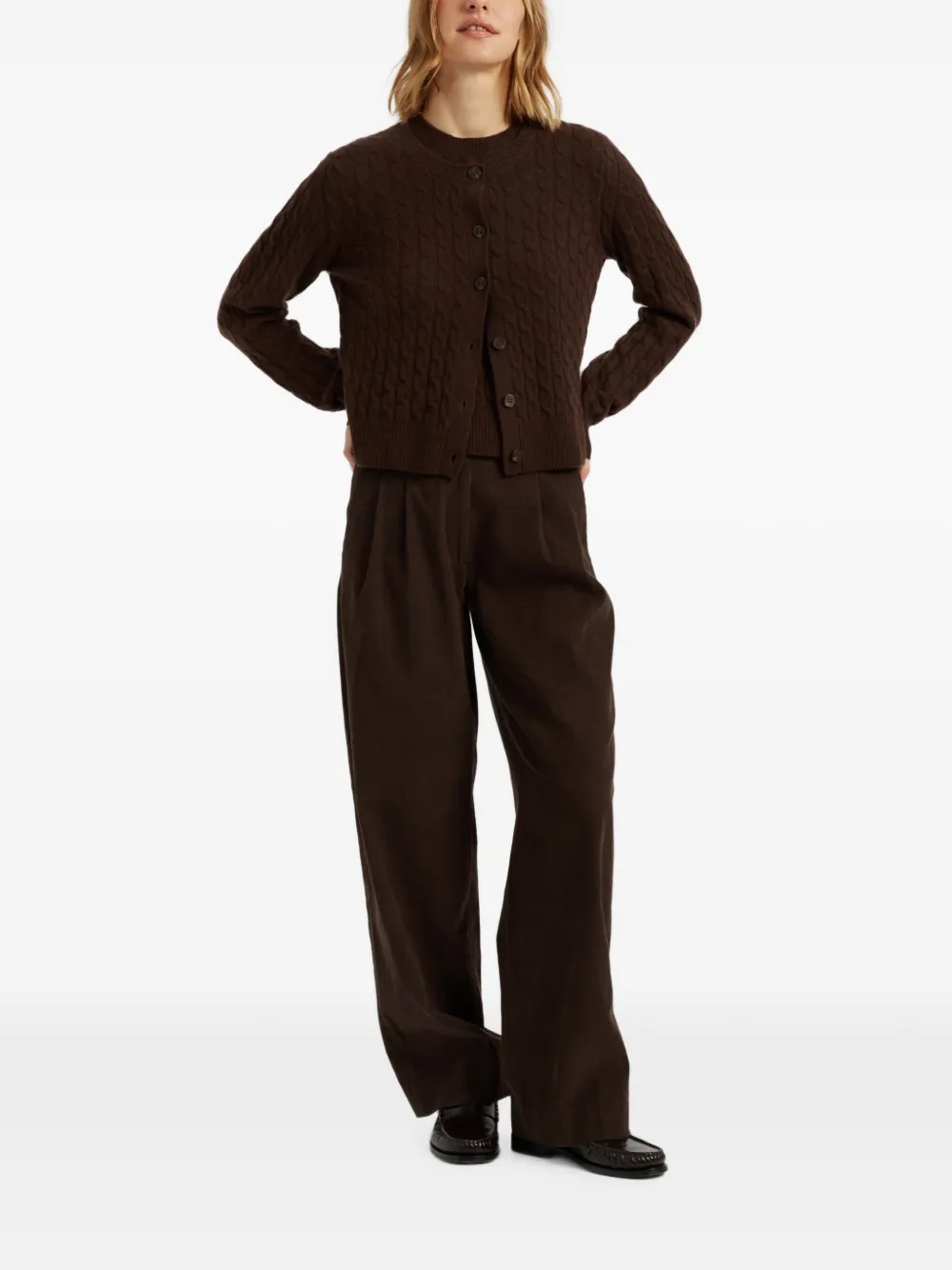 Chinti & Parker Kabelgebreid vest Bruin