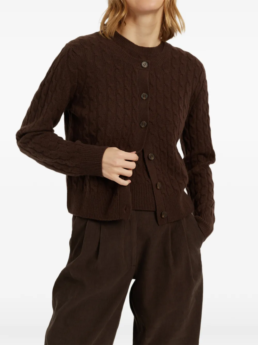 Chinti & Parker Kabelgebreid vest Bruin