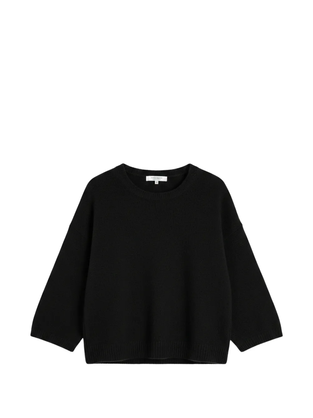 Chinti & Parker Cloud Cropped-sleeve Sweater In Black