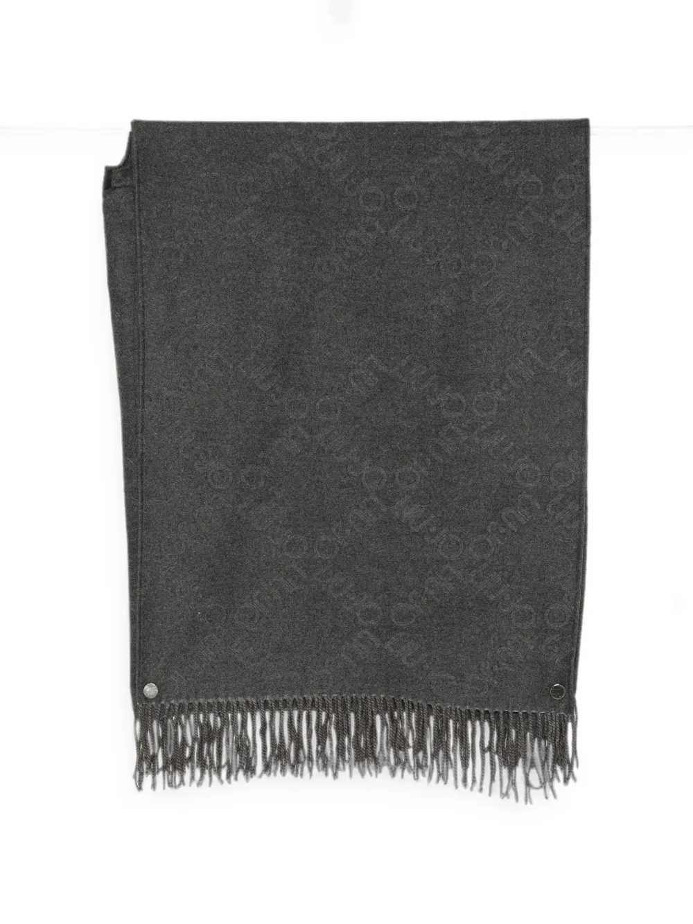 LIU JO logo-jacquard fringed scarf - Grigio