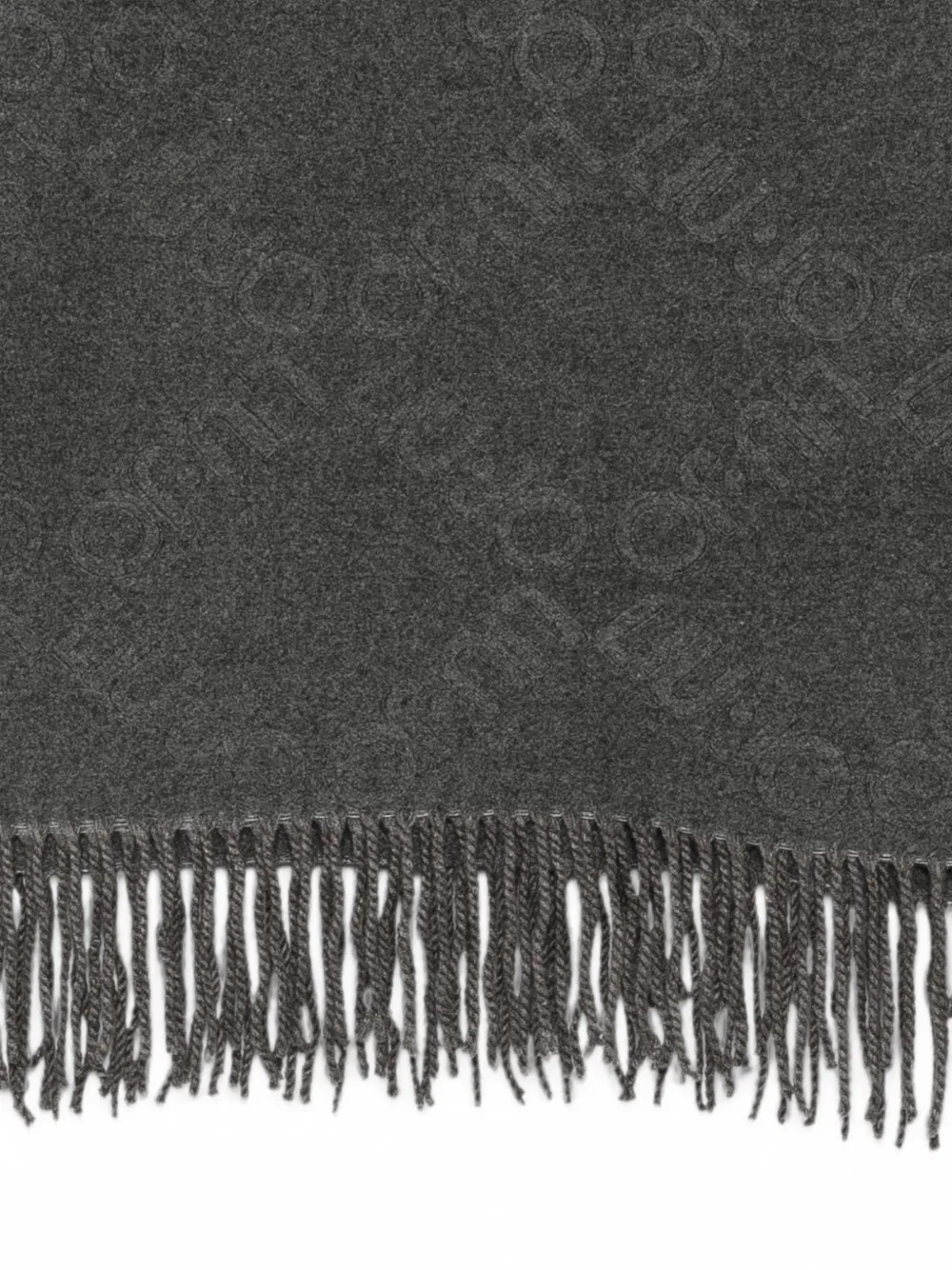LIU JO Sjaal met logo-jacquard en franje Grijs